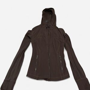 Women's Dark Brown Lululemon track Jacket with Hood